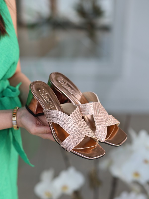 Darla Bakır Rugan Topuklu Terlik