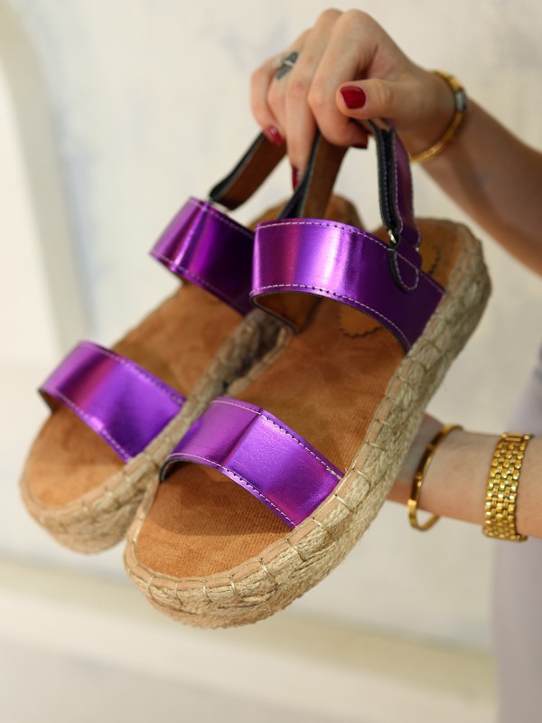 Wery Mor Cilt Cırt Cırtlı Sandalet