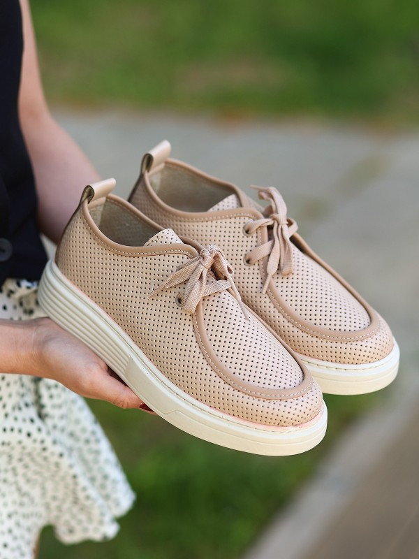 Olse Nude Cilt Bağcıklı Spor Ayakkabı