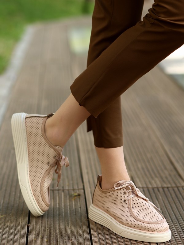 Olse Nude Cilt Bağcıklı Spor Ayakkabı