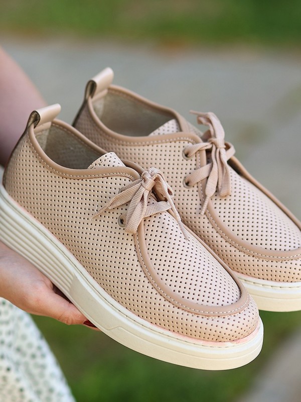 Olse Nude Cilt Bağcıklı Spor Ayakkabı