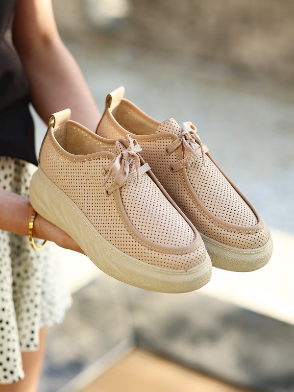 Freya Nude Cilt Bağcıklı Spor Ayakkabı