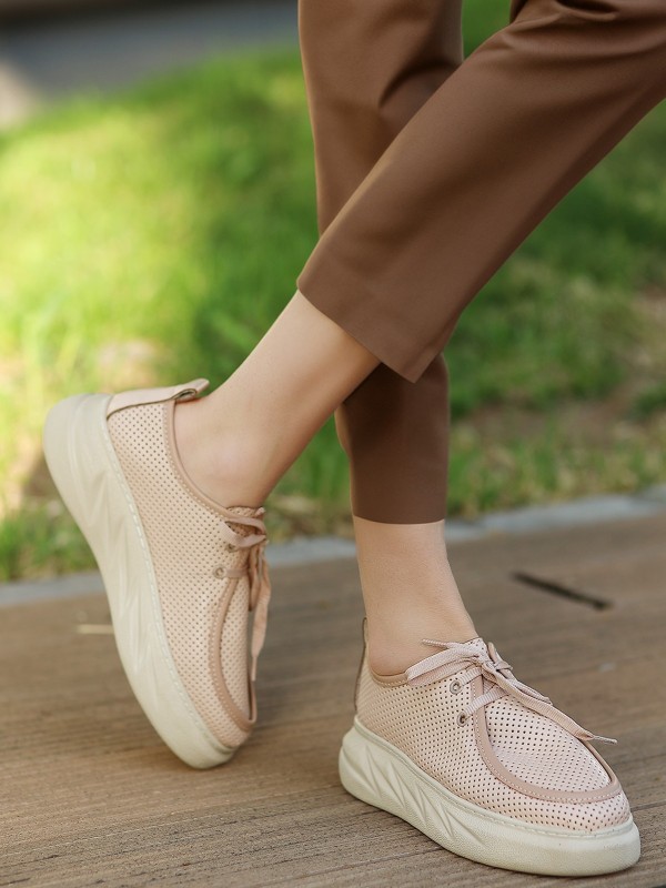 Freya Nude Cilt Bağcıklı Spor Ayakkabı