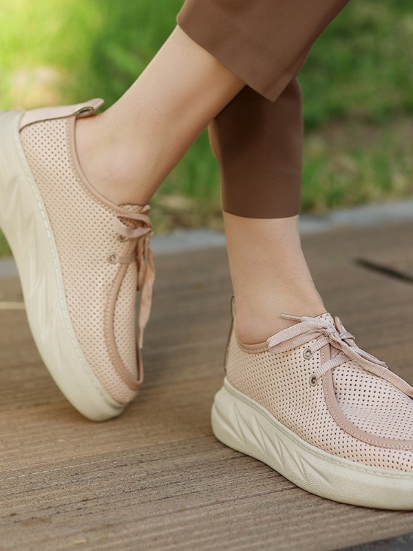 Freya Nude Cilt Bağcıklı Spor Ayakkabı