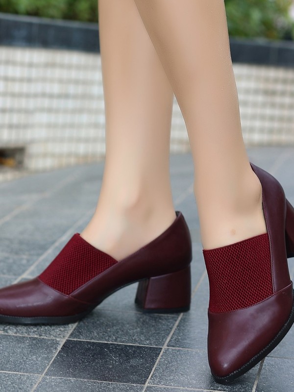 Mende Bordo Cilt Topuklu Ayakkabı