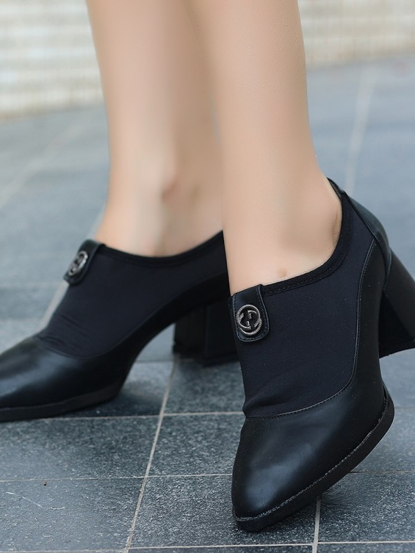 Jeen Siyah Cilt Topuklu Ayakkabı