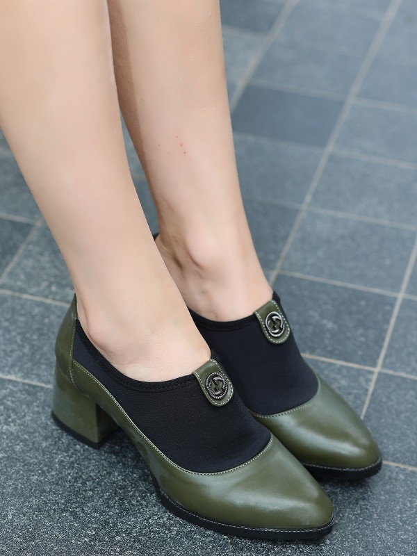 Jeen Yeşil Cilt Topuklu Ayakkabı