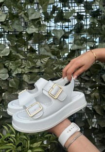 Krita Beyaz Cilt Sandalet