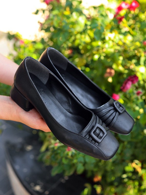 Raise Siyah Cilt Topuklu Ayakkabı