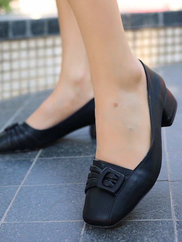 Raise Siyah Cilt Topuklu Ayakkabı