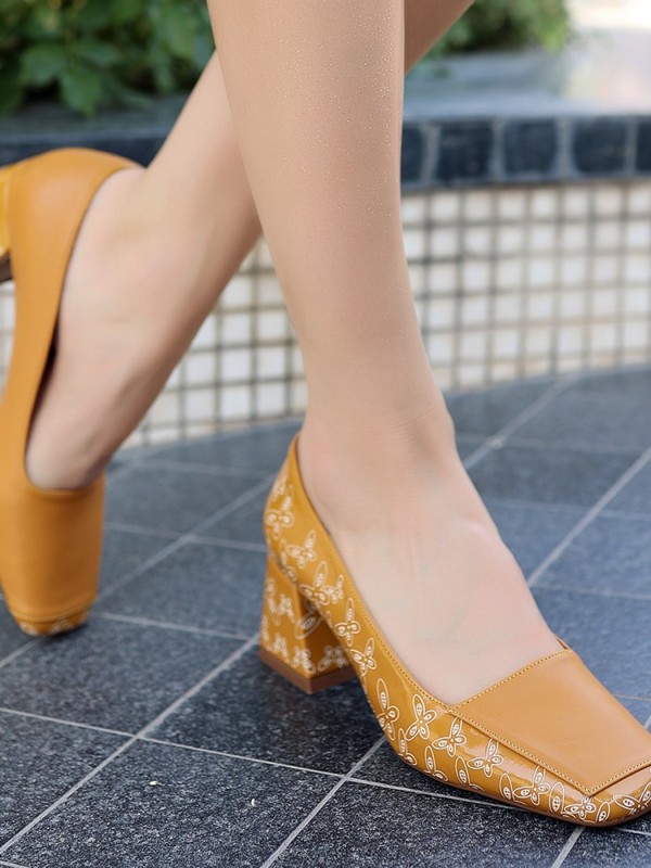 Lidica Hardal Cilt Topuklu Ayakkabı