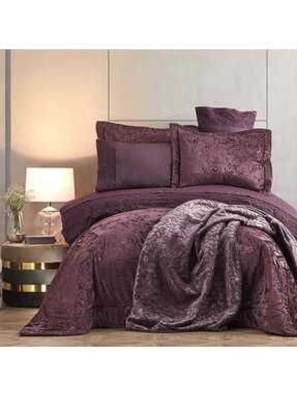 KaracaHome Valeria Best Mürdüm 8 Parça Çeyiz Seti