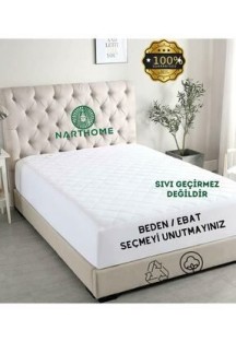 Nart HomeKapitone Fitted Yatak Koruyucu Alez Tek Çift Kişilik Kapitoneli Pamuklu Yatak Alezi 9 Boy