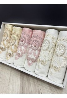 AYHANHOME6'lı Güpürlü 30x50 Kutulu Mutfak Havlu Seti