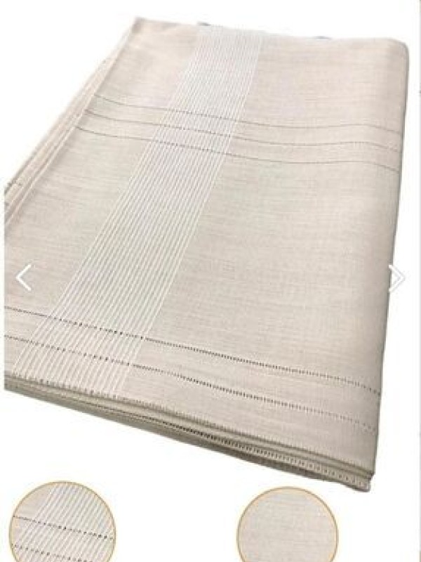 erciyesceyizMyslife Keten Kumaş Çizgili Masa Örtüsü 160*220 Cm Kahve
