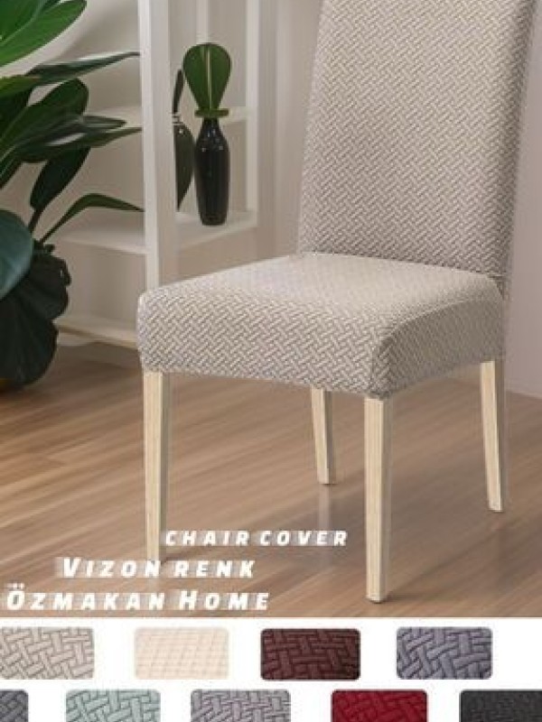 ÖZMAKANYüksek Kaliteli Sandalye Kılıfı, Sandalye Örtüsü, Lastikli, Likralı , Yıkanabılır 1 Adet Vizon Renk