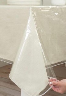 Gülce Home CollectionPvc Silinebilir Masa Örtüsü Süs Dikişli