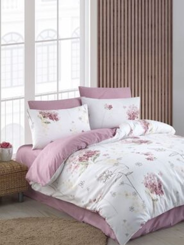 MyStory HomeLastikli Çarşaflı Çift Kişilik Nevresim Takımı Viola 200x220 cm