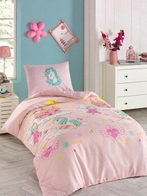 Eponj HomeJunior Nevresim Seti Tek Kişilik Unicorn Dreams Pembe