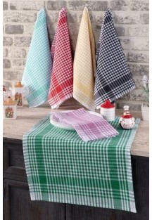 ŞaheserPöti Kareli 6lı Mutfak Kurulama Bezi 45x70cm