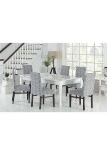 Gerbera Home Collection Gerbera Jakarlı Şal Desen Sandalye Örtüsü 6'li