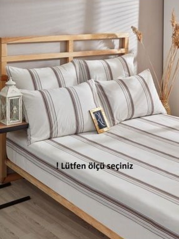 Ricco LifesOdun Kahvesi Lastikli Çarşaf Yastık Kılıfı Pamuklu Tek Kişilik - Çift Kişilik - Battal