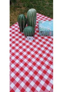 SofrabezidiyariPiti Kareli Kırmızı Masa Örtüsü, Sofra Bezi, Piknik Örtüsü Pamuk